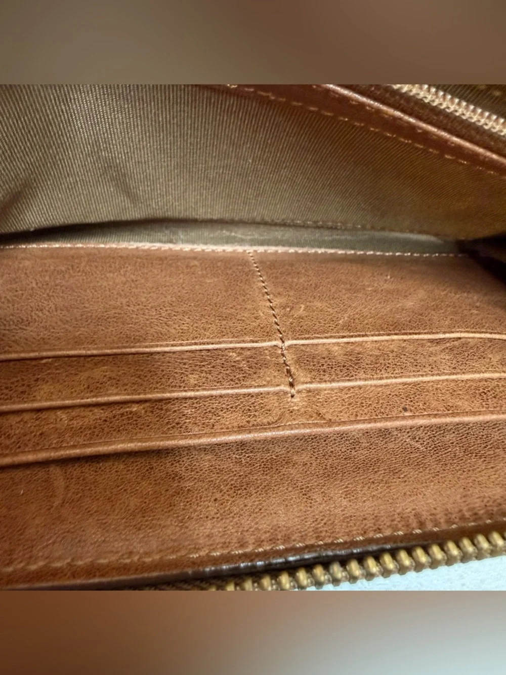 Jimmy Choo Brown Leather Star Stud Zip Around Wallet Italy